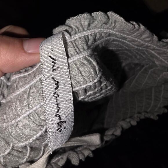 ​Y2K Tube Top Dress Smocked Strapless Mini Gray Silver - Picture 3 of 3